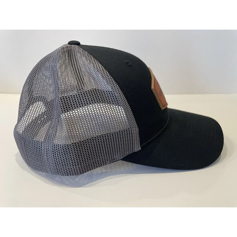 Richardson 115 Fourth Arrow Trucker Hat Black Gray Mesh Back Snapback Cap New